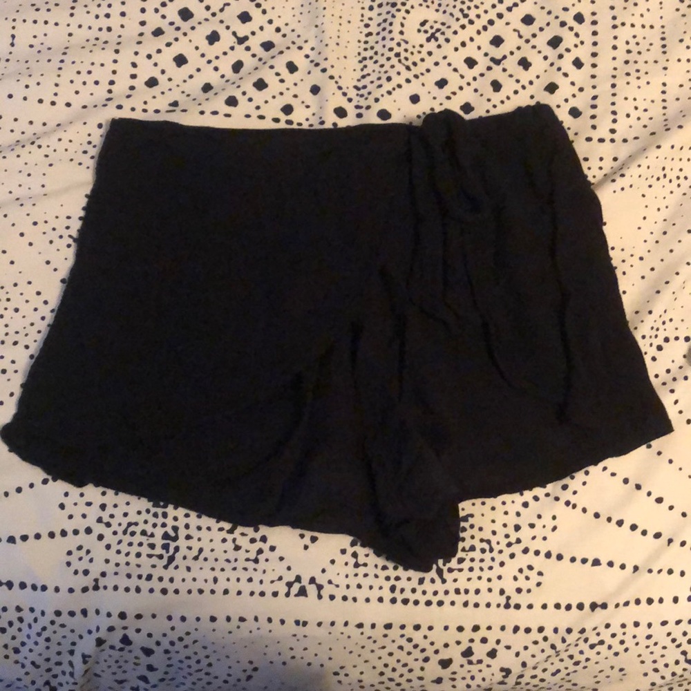 free people black wrap shorts skort